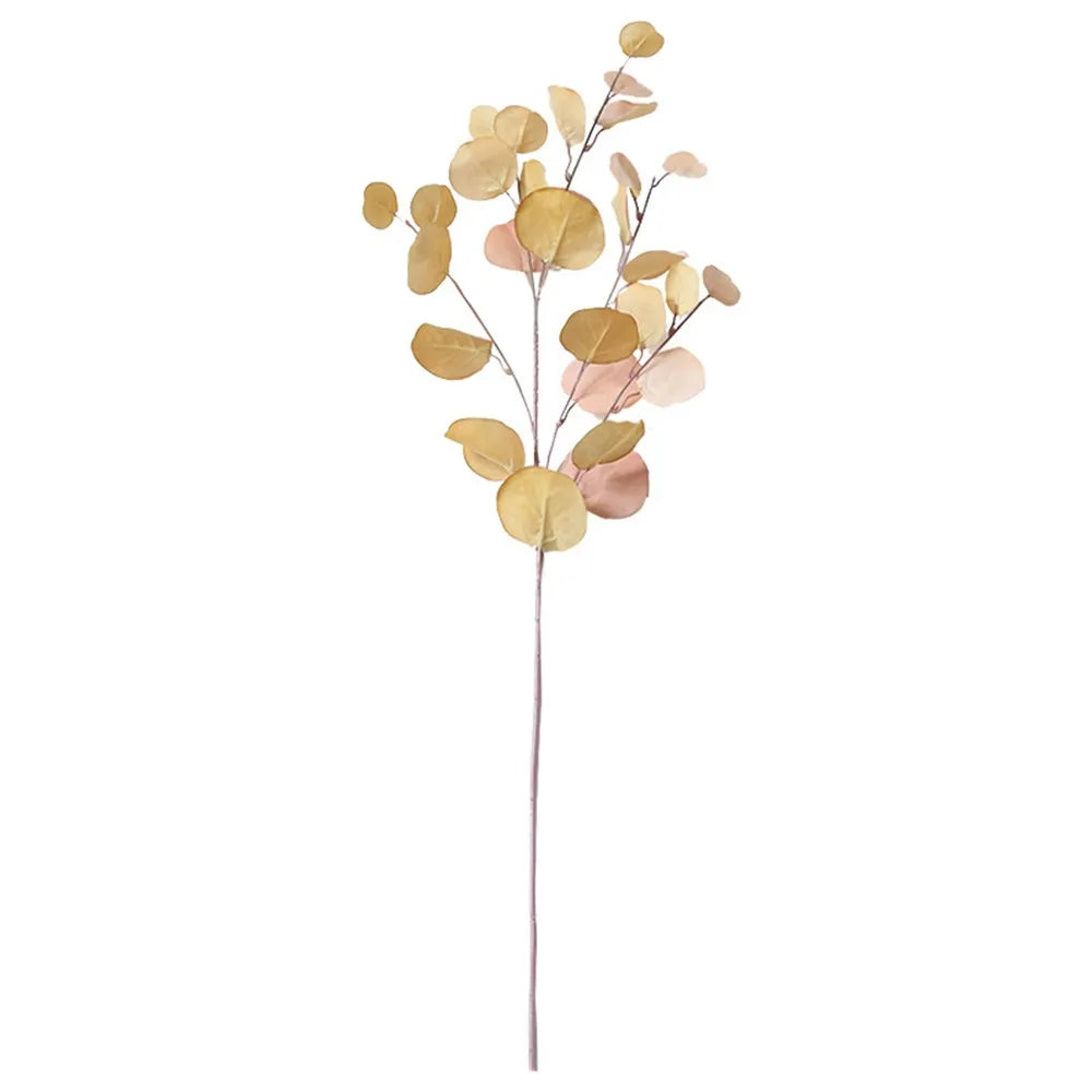 bouquet artificiel moderne feuilles rondes rose beige vert clair extérieur intérieur décoration minimaliste