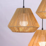 lampe suspendue tressée moderne lampe table naturelle abat jour conique circulaire