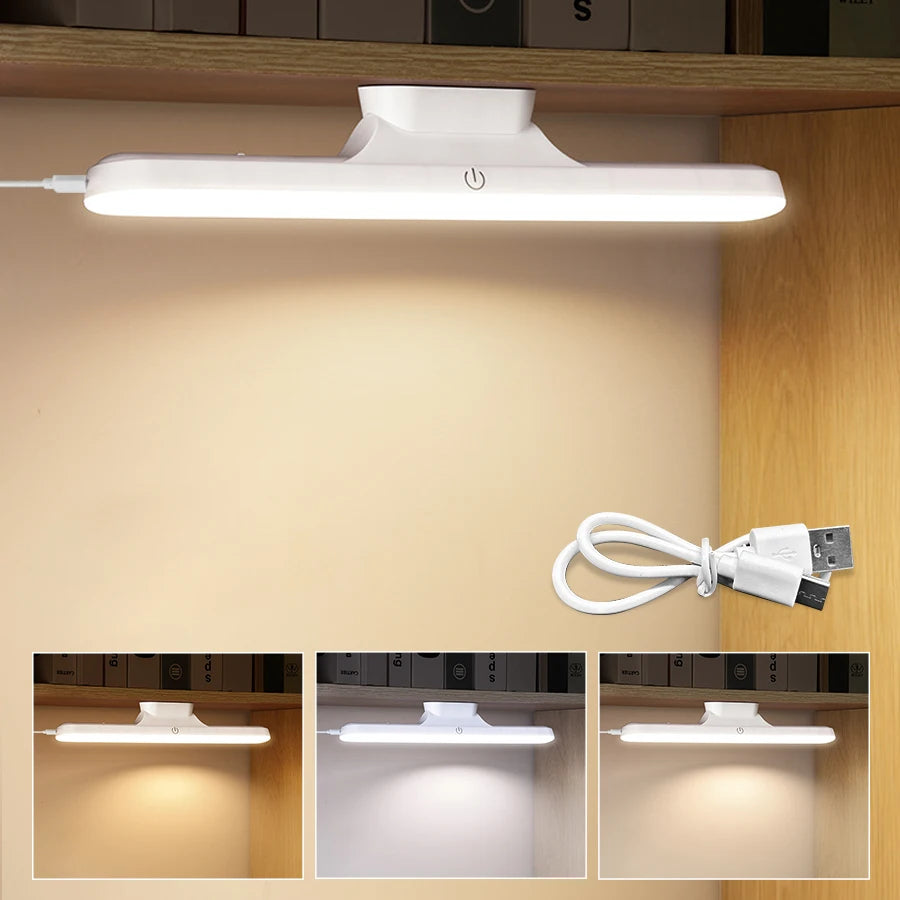 lampe led table rechargeable usb blanc noir aimant moderne interrupteur tactile trois couleurs