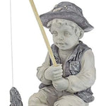 Sculpture pelouse pêcheur humour