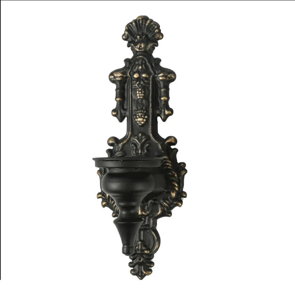 bougeoir mural ornements baroques blanc or noir decoration vintage classique maison