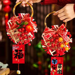 décoration nouvelle année bouquet fleurs artificielles rouge blanche dorée traditionnelle festive papier motif chinois