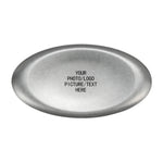 plateau service ovale acier inoxydable argenté vintage finition patinée personnalisable