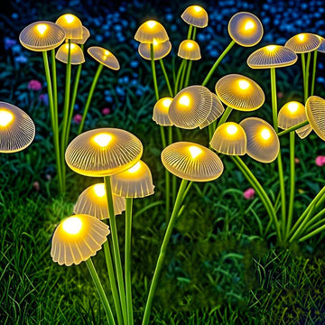 lumière solaire moderne champignon multicolore blanc extérieure patio jardin led étanche
