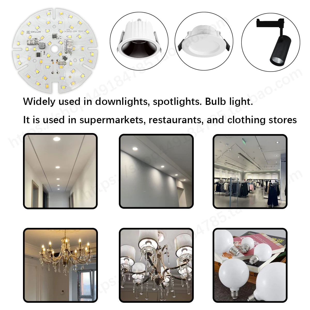 plaque led circulaire blanc blanc chaud 9w 12w 20w moderne sans pilote smd2835