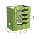 boîte rangement routeur décodeur tv gestion câbles organisateur moderne vert beige épuré