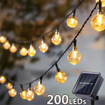 guirlande lumineuse multicolore moderne modes clips boules translucides extérieure solaire blanc chaud blanc