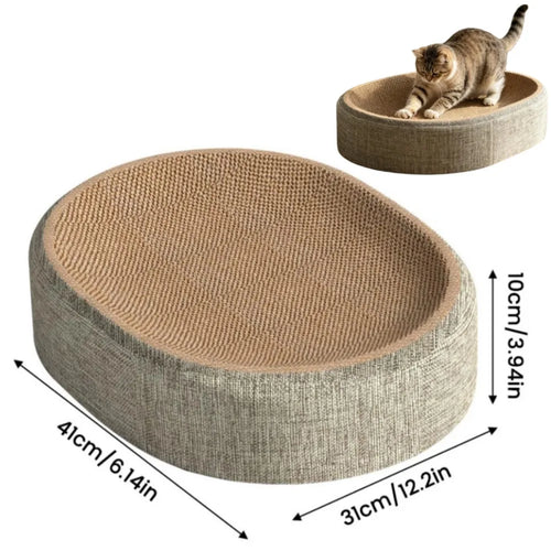 lit chat moderne beige clair tissu texturé minimaliste confort optimal griffoir ovale