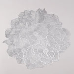 serviettes table rondes pvc fleurées classiques 38cm beige gris clair doré élégantes 10 pièces