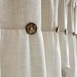 rideau triangle bois texturé beige blanc gris rustique chambre salonôtel large semi transparent tringle