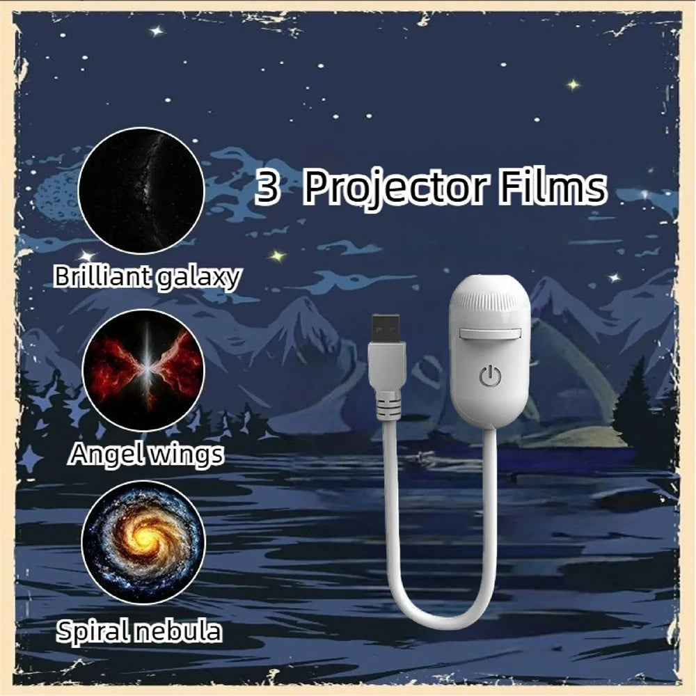 projecteur mural galaxie nébuleuse ailes ange veilleuse lampe ambiance chambre enfant décoration fête led