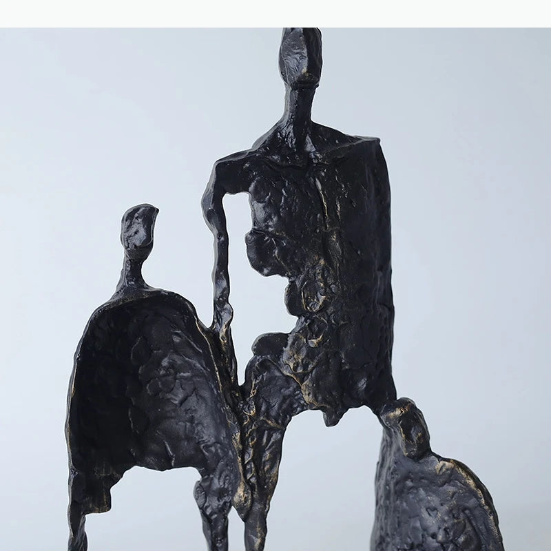 sculpture moderne abstraite bronze noir décoration intérieure contemporain ornement chambre