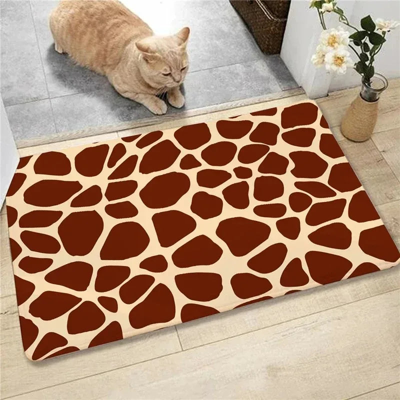 tapis léopard zèbre tigre vache moderne polyester antidérapant sol chambre salon