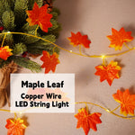 guirlande lumineuse feuilles vertes feuilles oranges batterie usb blanc chaud bleu rouge
