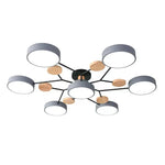 plafonnier led moderne vert blanc gris bois clair circulaire métallique scandinave éclairage intérieur