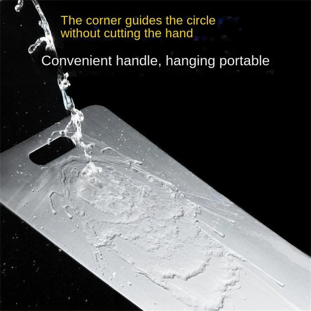 planche découper acier inoxydable rectangle lisse poignée moderne grande cuisine préparation alimentaire