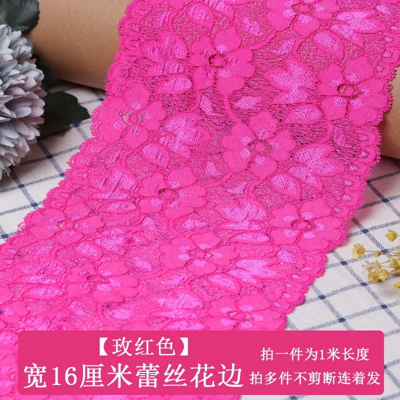 ruban élastique dentelle large 16cm serviettes classiques couleurs variées usage partie decoration