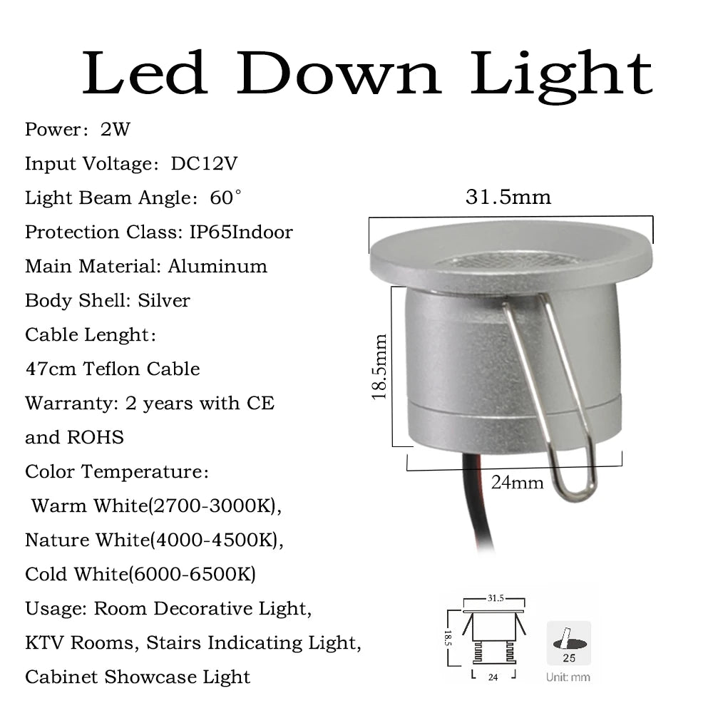 projecteur led spot argenté moderne 12v ip65 alu câble teflon 47cm