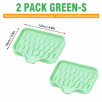set plateaux savon silicone gris vert rayures modernes pratique auto drainants