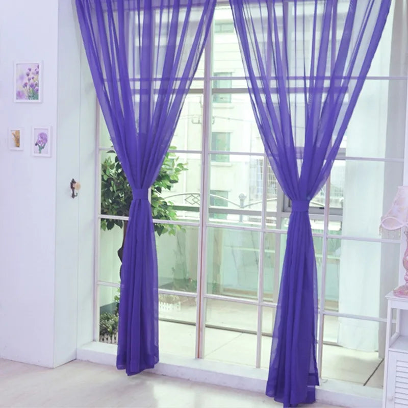rideaux tulle transparent effet plissé rose rouge vert blanc bohème fluides chambre maison