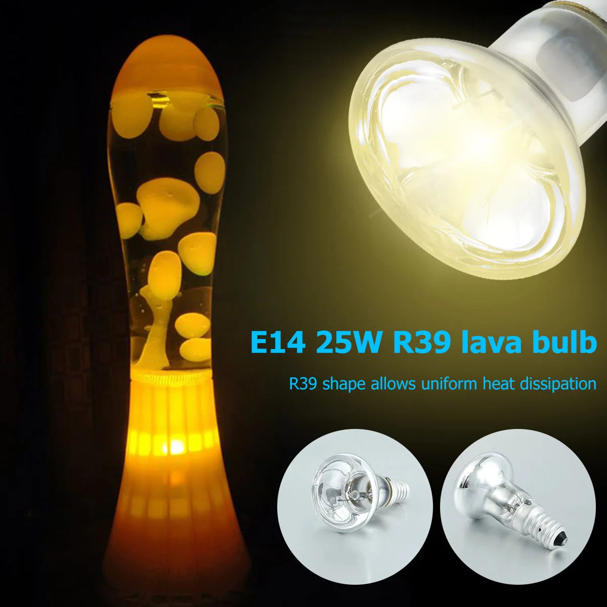 ampoule lave transparente liquide fluide moderne 30w e14 220v 39x65mm
