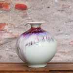 Vase céramique céladon glacé craquelé artisanal petit décor raffiné
