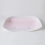 tapis nourriture animaux moderne élégant clips carreaux rayures blanc beige rose vert bleu violet