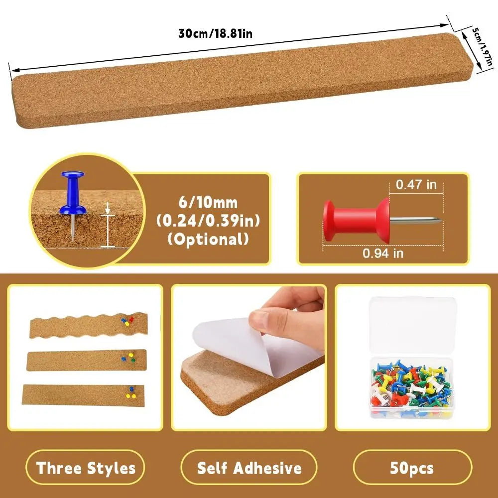 panneau liège brun clair moderne adhésif 300mm 50mm minimaliste agrafes décoration murale