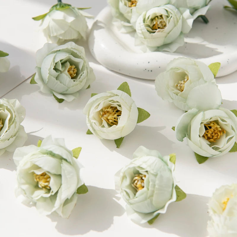 fleurs artificielles pivoine roses feuilles vertes decoration mariage anniversaire intérieur classique multicolore