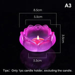 bougeoir verre artisanal forme fleur lotus porte bougie décoratif maison couleur vive opaque