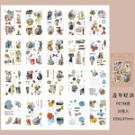 autocollants vintage rose beige marron blanc collage papier illustrations textes rétro romantique scrapbooking journal