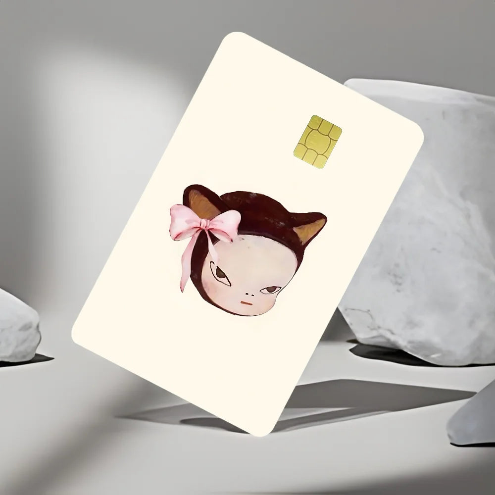 cartes crédit personnalisées dessins animaux illustration cartoon animaux fleurs maison