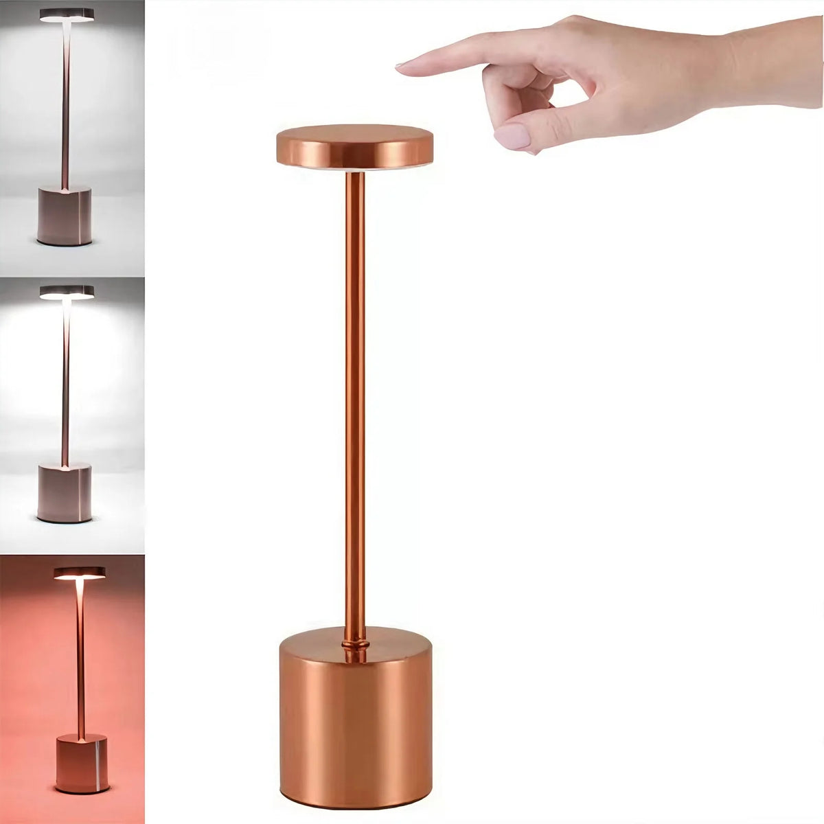 lampe table led rechargeable tactile or argent noir veilleuse portable chambre lecture gradation continue