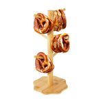 présentoir arbre bois rustique support cuisine réutilisable pretzels croissants muffins 33cm beige clair