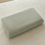 taies d'oreiller coton vert clair rayures horizontales moderne 48x74cm 40x60cm 30x50cm respectueux environnement non