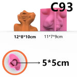 vase silicone forme buste humain blanc rose marron visage stylisé moderne