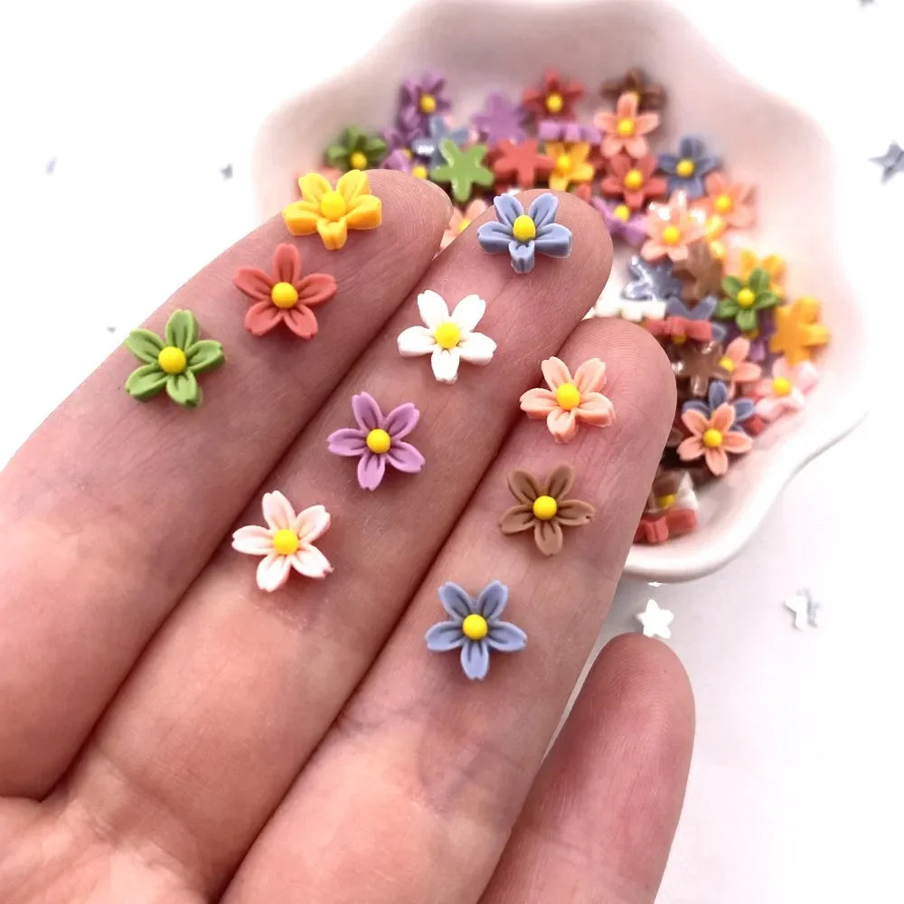 pierres précieuses artificielles multicolores fleurs miniatures résine décoratives 8mm occasionnelles anniversaires mariages fêtesscrição nail