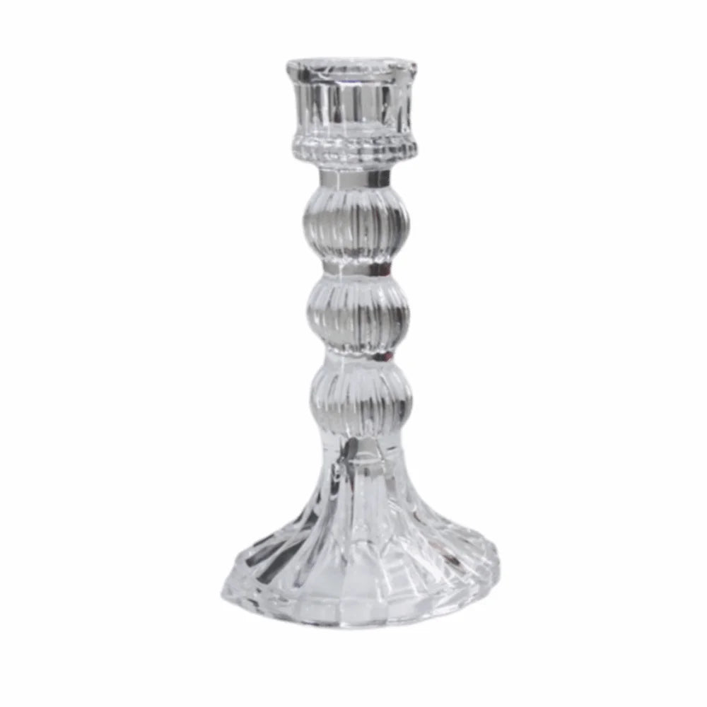 support bougie transparent classique rond durable simple épais romantique vintage
