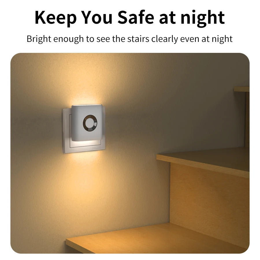 veilleuse led blanc chaud rectangle adhésive murale ambiance moderne chambre couloir salle bain