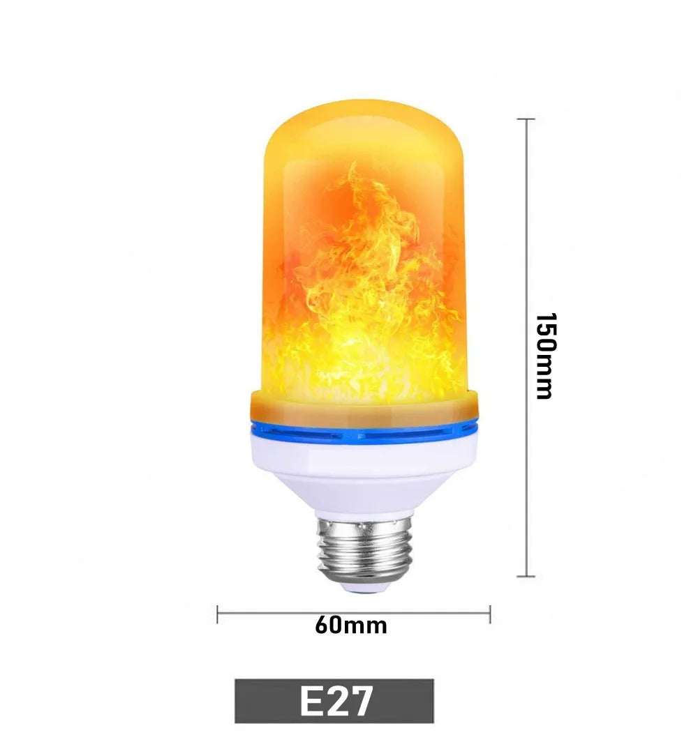 ampoule led effet flamme blanc orange jaune base e27 moderne décoratif 360° vacillation lumière