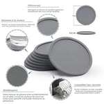 sous verres silicone noir gris moderne respectueux environnement tasses verre bière