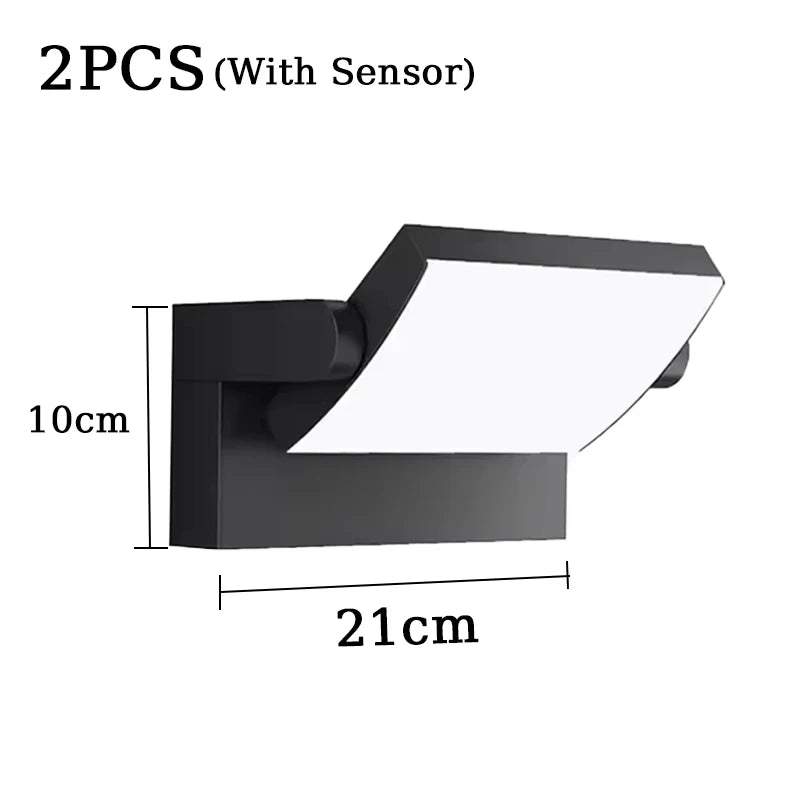 Lampe murale extérieure LED moderne capteur lumière ip65 fixations murales texturées