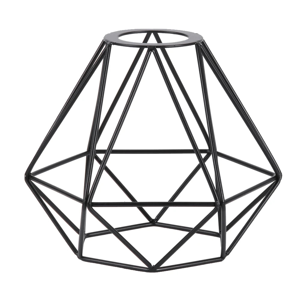 cage bougie moderne abat jour fer fini rustique noir blanc or rose e27 vintage