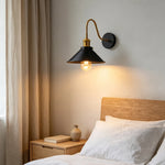 lampe murale industrielle vintage noir doré filaire chambre coucher étude salle bain