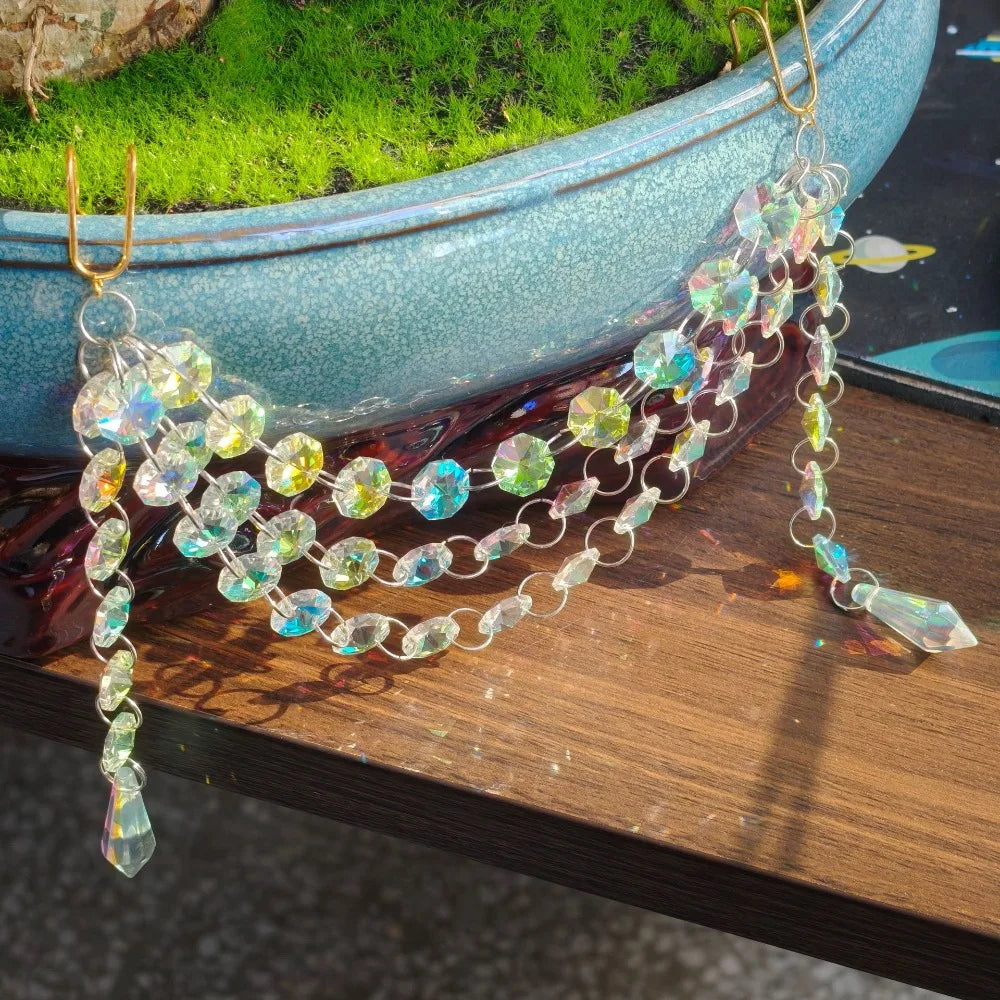 décoration plante transparentes dorées pendeloques motifs floraux élastique moderne soleil papillon cœur