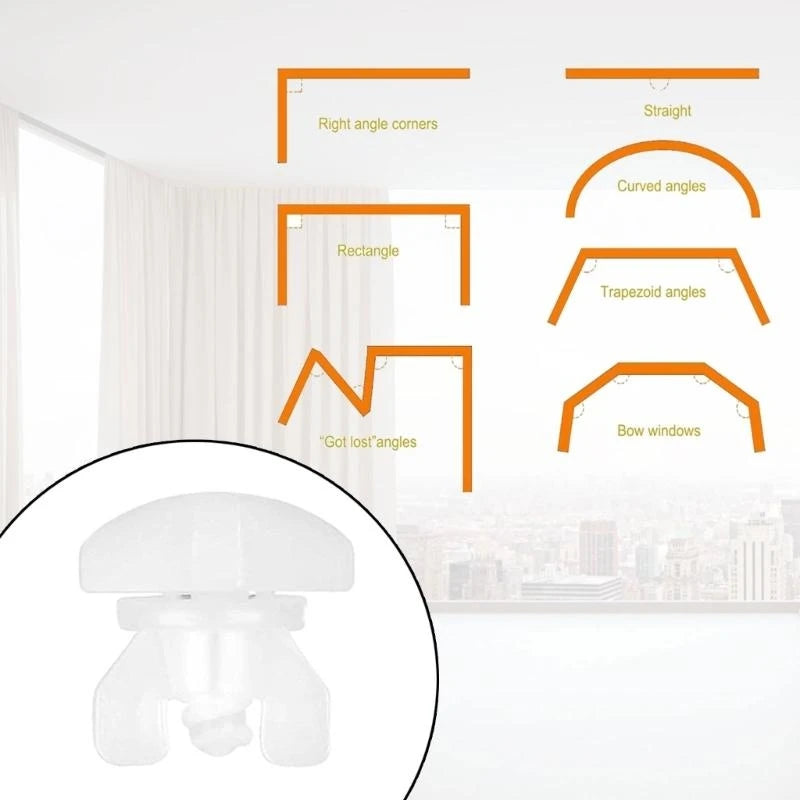 rideaux poulies pieces rechange plastique blanc translucide moderne fixations sans motif inclusées 10 pièces