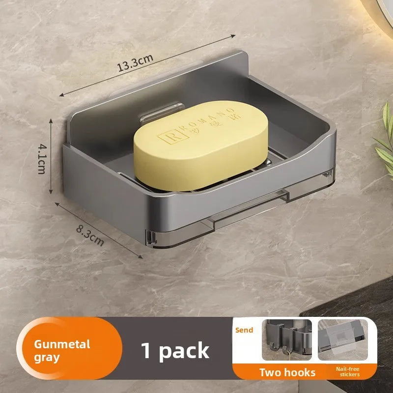 porte savon mural adhésif gris jaune orange blanc moderne fonctionnel salle bain