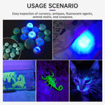 lampe poche uv rechargeable 365nm tactique ipx8 résistante l'eau modes puissance variable