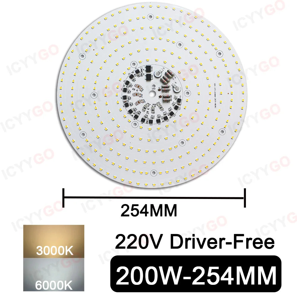 plaque led industrielle 200w 150w 100w blanc 6000k 3000k aluminium moderne clips