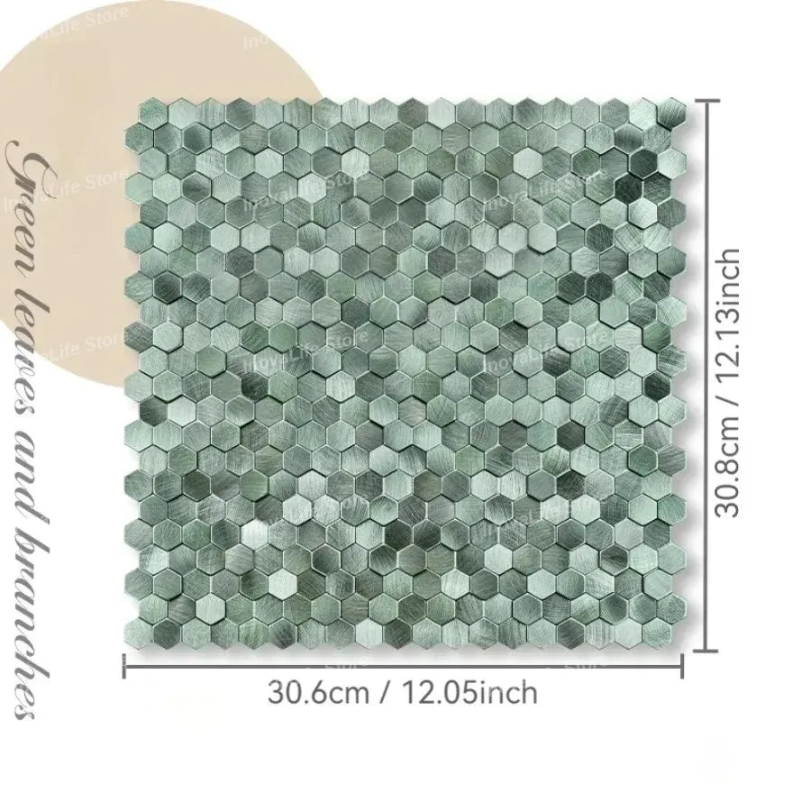 carreaux hexagonaux métal brossé adhésifs modernes gris bronze cuivre doré salle bain chambre
